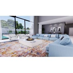 Tecido Para Sofá e Estofado Valência 20 Flame Liso Azul CLARO - Largura 1,40m