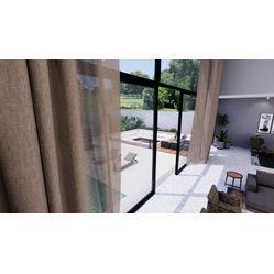 Tecido Para Cortina Madri 38 Linho Abrantes Cinza Largura 2,9m