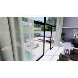Tecido Para Cortina Madri 69 Linho Prado Cinza Escuro Largura 2,95m