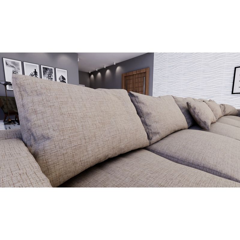 Tecido para sofá Novo Aturias acizentado aplicado da Wiler-k