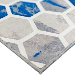 Tapete para Sala Geométrico Azul Geo Print 05 200X250