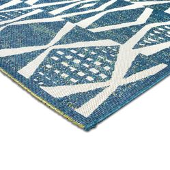 Tapete para Sala Geométrico Azul Aurora 02 66X120