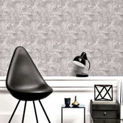 Papel de Parede Colorkey - Col1004 Textura Cinza/ Prata - Rolo Fechado de 53cm x 10Mts