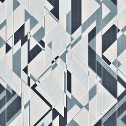Papel de Parede Essencial - Ess1001 Geometrico Branco/azul - Rolo Fechado de 53cm x 10Mts