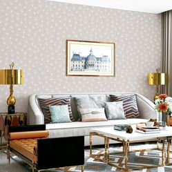 Papel de Parede Essencial - Ess1006 Geometrico Cinza/Branco - Rolo Fechado de 53cm x 10Mts