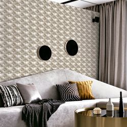 Papel de Parede Essencial - Ess1013 Geometrico Cinza - Rolo Fechado de 53cm x 10Mts