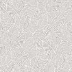 Papel de Parede Essencial - Ess1028 Folhas Azul/ Branco - Rolo Fechado de 53cm x 10Mts