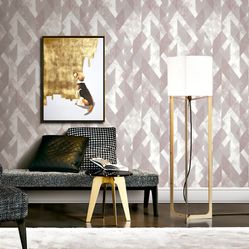 Papel de Parede Essencial - Ess1048 Geometrico Cinza/Branco - Rolo Fechado de 53cm x 10Mts