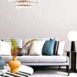 Papel de Parede Essencial - Ess1049 Geometrico Off White /Branco - Rolo Fechado de 53cm x 10Mts