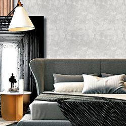 Papel de Parede Vip1051 Grafiato cinza - Rolo Fechado de 53cm x 10Mts