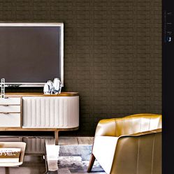 Papel de Parede Vip1063 quadriculado Bronze - Rolo Fechado de 53cm x 10Mts