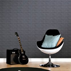 Papel de Parede Vip1066 quadriculado Grafite - Rolo Fechado de 53cm x 10Mts
