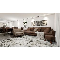 Sintético Para Sofá e Estofado Juta 7839 Castanho- Largura 1,40m