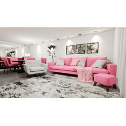 Tecido Para Sofá e Estofado Pelúcia Diamante 09 Rosa Chiclete - Largura 1,60m