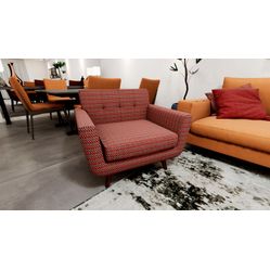 Tecido Para Sofá e Estofado Linho Rústico Monza 39 Bordado Missou Red, Orange e Black - Largura 1,40m