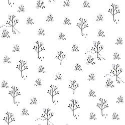 Papel de Parede Infantil Arvore Branco/Preto Fofura Baby FF4004- Rolo Fechado com 0,53cm x 10mts