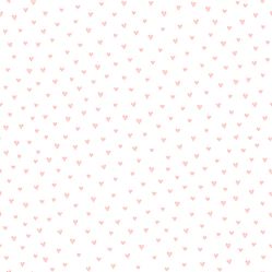 Papel de Parede Infantil Corações Branco/Rosa Fofura Baby FF4022- Rolo Fechado com 0,53cm x 10mts