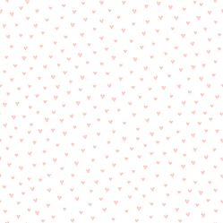 Papel de Parede Infantil Corações Branco/Rosa Fofura Baby FF4022- Rolo Fechado com 0,53cm x 10mts