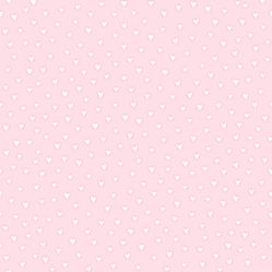Papel de Parede Infantil Corações Rosa/Branco Fofura Baby FF4024- Rolo Fechado com 0,53cm x 10mts