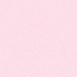 Papel de Parede Infantil Corações Rosa/Branco Fofura Baby FF4024- Rolo Fechado com 0,53cm x 10mts