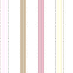 Papel de Parede Infantil Listrados Marfim/Rosa Fofura Baby FF4054- Rolo Fechado com 0,53cm x 10mts
