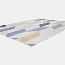 Tapete Colorido Geométrico Edantex Nilo 02 50X80 Azul e Bege