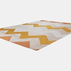 Tapete Colorido Geométrico Edantex Nilo 04 50X80 Bege e Caramelo