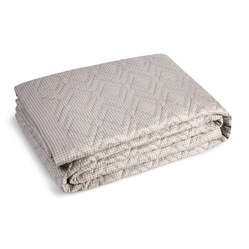 Colcha Com Porta Travesseiro Queen The Seagram Bege 2,40x2,60 100% Algodão