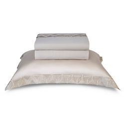 Jogo de cama Queen Bordado The Skyline Bege 300 Fios 2,40x2,60 c/ 4 pçs