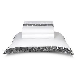 Jogo de cama King Bordado The Skyline Preto e Branco 300 Fios 2,60x2,80- 4 peças