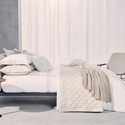Jogo de cama Queen Bordado The 325 Kent Cinza 300 Fios 2,40x2,60 c/ 4 pçs