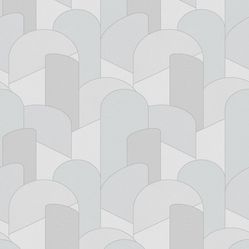 Papel De Parede Unique Un5024 Geométrico Cinza- Rolo Fechado Com 10mts