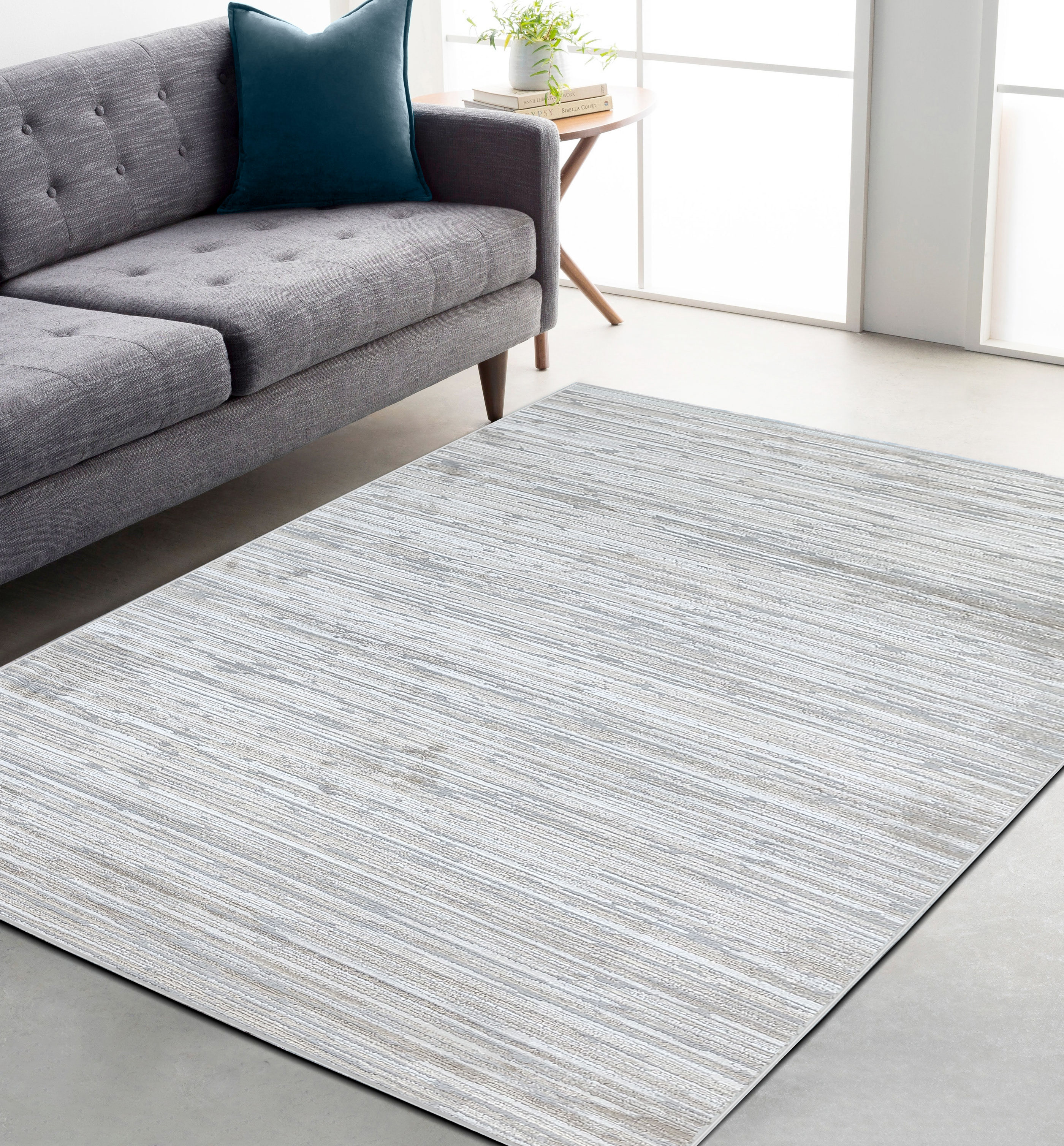 Tapete Listrado Edantex Glamour 06 Cinza 200X250/ Wiler-k decoração