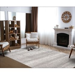 Tapete Edantex Pelo Alto  Rafinatto Modelo 04 200 Redondo- Cinza