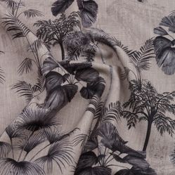 Tecido Para Sofá e Estofado Visage 20.000-02 Linho Estampado Cinza Grafite - largura 1,40m