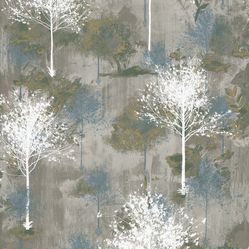 Papel De Parede Avalon 01 Folhas Verde/Azul /Cinza - Ava -115  Rolo de 53cm x 10Mts
