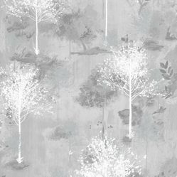 Papel De Parede Avalon 02 Folhas Cinza /Branco - Ava -253  Rolo de 53cm x 10Mts
