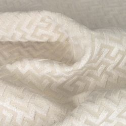 Tecido para Sofá e Estofado Origens 05 Chenille Geométrico Off White - Largura 1,40m