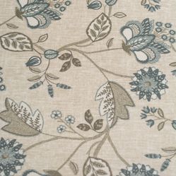 Tecido Impermeabilizado Para Sofá e Estofado Trieste 11 Floral Fendi e Cru - Largura 1,40m