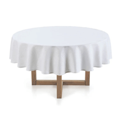 Toalha de Mesa Sempre Limpa Vilares Redonda 6 Lugares Branca 178x0cm - Karsten