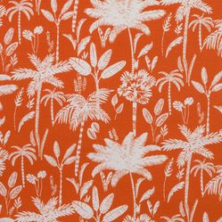 Tecido Para Sofá e Estofado Área Externa Acqua Summer 517 Coqueiro Coral e Cru - Largura 1,40m