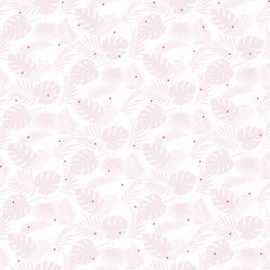 Papel de Parede Infantil Folhas Rosa/Branco Fofura Baby FF4029- Rolo Fechado com 0,53cm x 10mts
