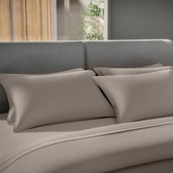 Jogo de Cama Casal The Trim Percal 300 Fios - Bege