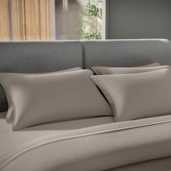 Jogo de Cama Queen The Trim Percal 300 Fios - Bege