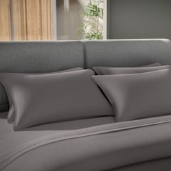 Jogo de Cama Queen The Trim Percal 300 Fios - Cinza