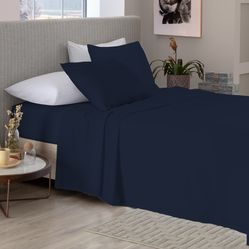 Jogo de Cama Loft Azul Marinho Solteiro - Camesa