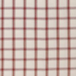 Tecido Para Sofá e Estofado Valência 128 Xadrez - Vermelho E Cru - Largura 1,40m