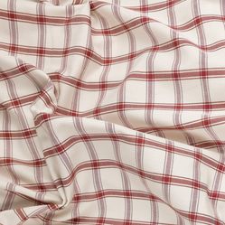 Tecido Para Sofá e Estofado Valência 128 Xadrez - Vermelho E Cru - Largura 1,40m