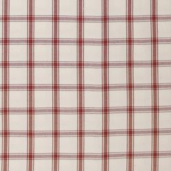 Tecido Para Sofá e Estofado Valência 128 Xadrez - Vermelho E Cru - Largura 1,40m