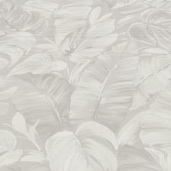 Papel de Parede Reno Folhas Cinza Claro - Rolo Fechado de 0,53cm x 10mts